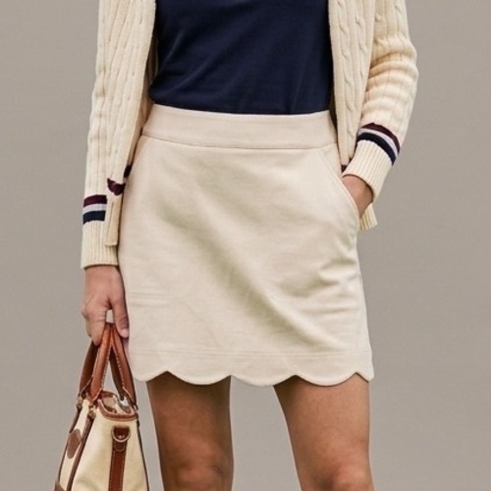 GolfCore TennisCore Skort Women 2 Scallop Hem Preppy Skirt Khaki Vineyard Vines